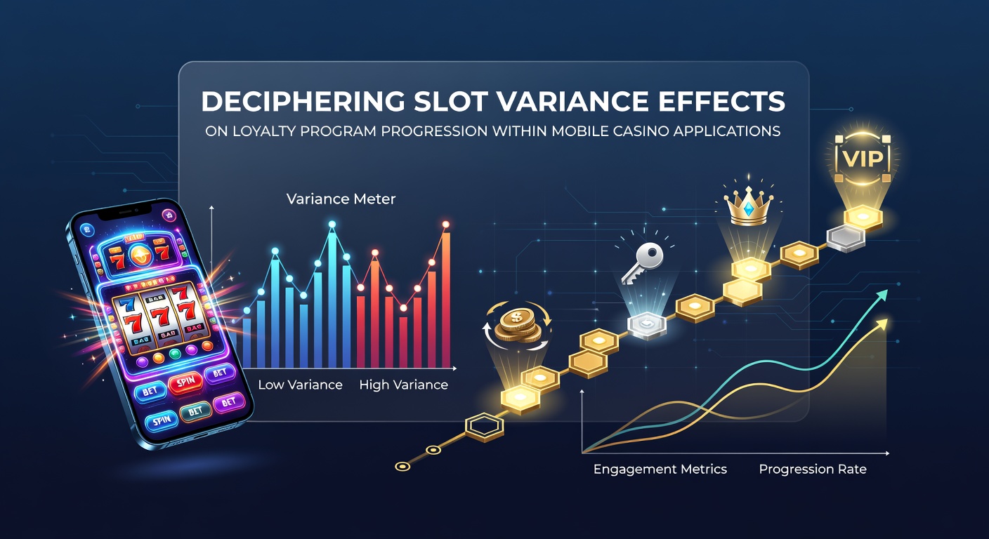 Mobile casino app interface displaying slot games with variance indicators alongside loyalty tier progress bars