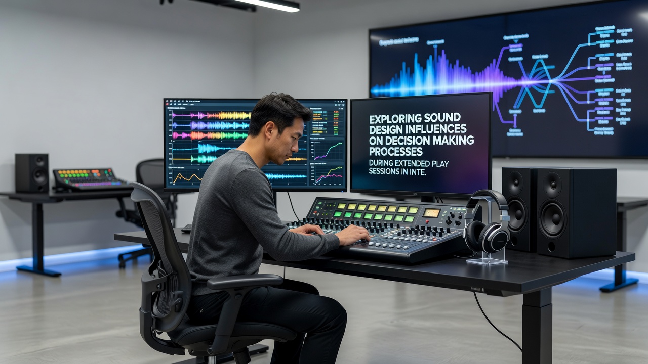 Player interacting with mobile gaming interface highlighting audio feedback during long sessions