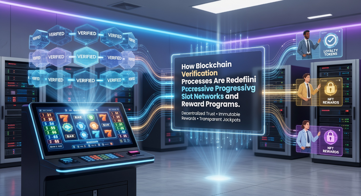 Blockchain verification processes integrated into progressive slot networks showing transparent jackpot tracking