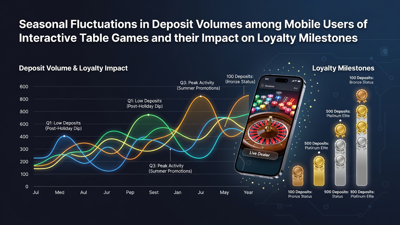 Mobile users engaging with interactive table games showing seasonal deposit trends and loyalty program interfaces